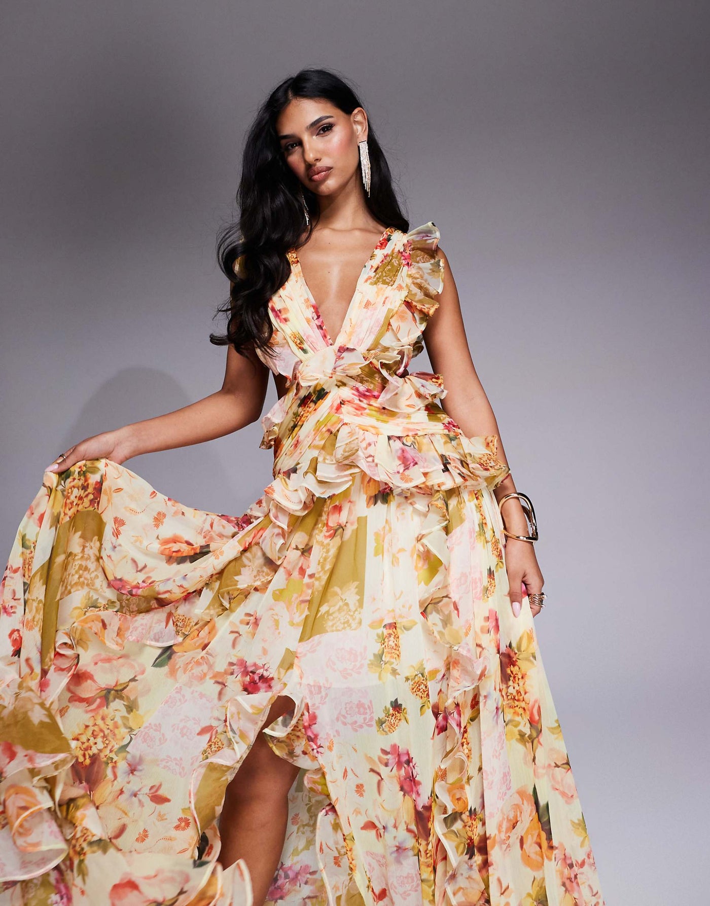 Chiffon floral Maxi dress