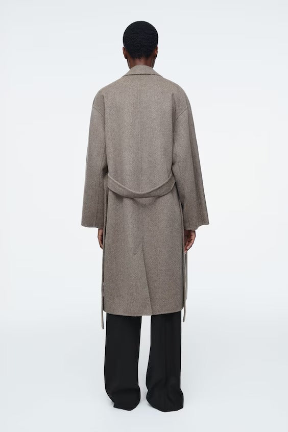 Double-breasted wool coat